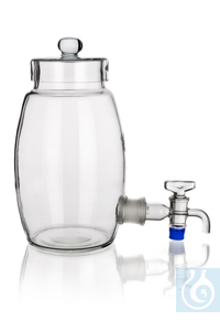 Aspirator bottle with NS 29/32 outlet, 20000 ml, neck Ø 160, complete with glass lid with knob,...